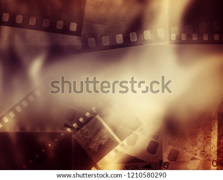 Film strips negative frames background