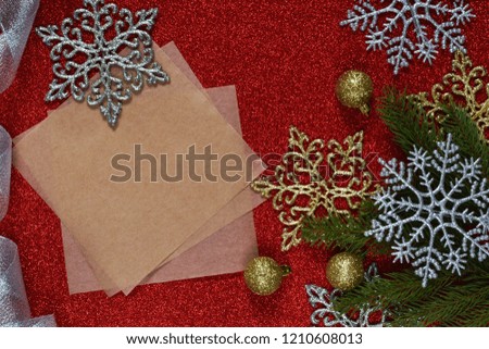 New Year card with space for text. Decoration for the new year. Merry Christmas and Happy New Year!