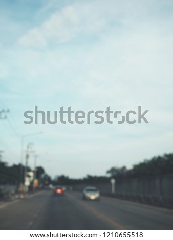 Blurred of car on the road
