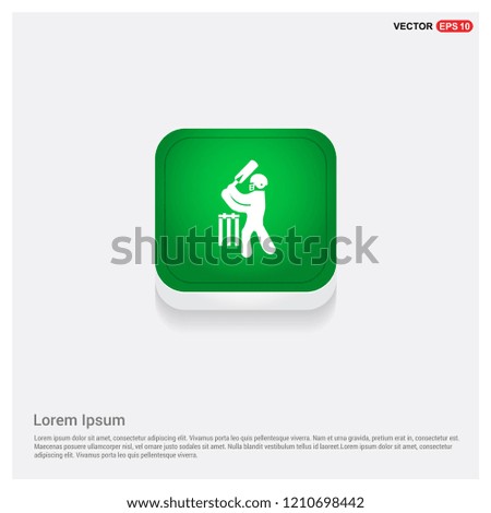 Batsman IconGreen Web Button - Free vector icon