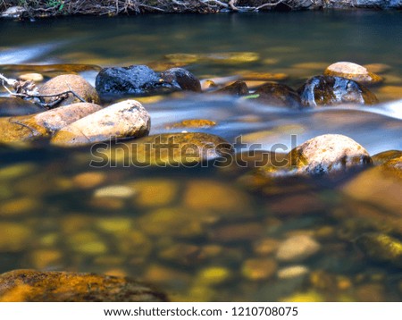 Multiple exposure of the cold stream of a ravine in the mountains near the colonial town of Villa de Leyva, in the central region of the Colombian Andes.