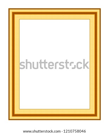 Gold frame isolated on white background, Clipping path 