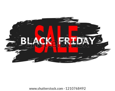 "Black Friday sale" text on black brush background