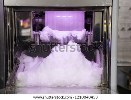 High quality Bingsu ice making machine ; close up ; food industry ; Cafe