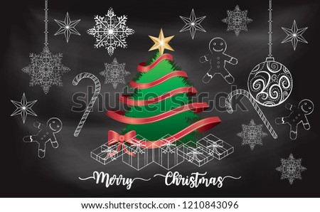 Christmas with chalkboard background