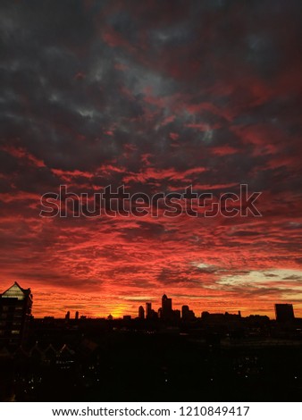 Indianapolis downtown sunrise