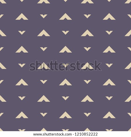 Seamless color pattern. Arrows motif. Minimalist abstract background. Simple modern print with pointers of different size. Digital paper, textile print. Vector art.