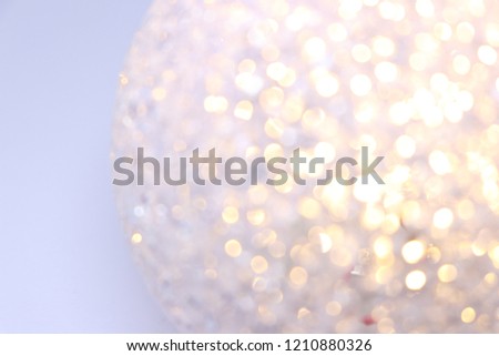 Golden bokeh blur background texture on white background
