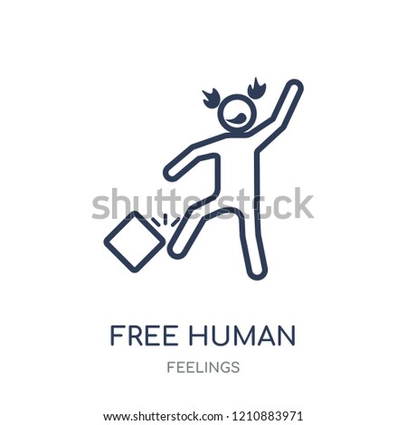 free human icon. free human linear symbol design from Feelings collection. Simple outline element vector illustration on white background.