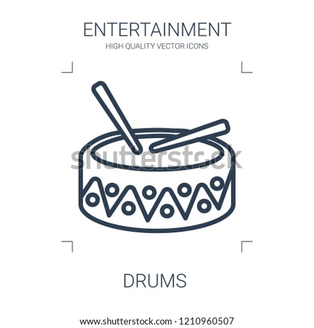 drums icon. high quality line drums icon on white background. from entertainment collection flat trendy vector drums symbol. use for web and mobile