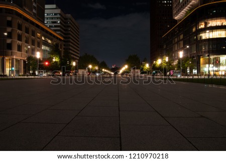Long exposure of night view around Tokyo station