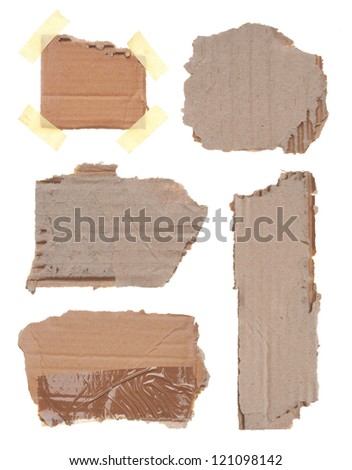 collection of cardboard corrugated paper sheets