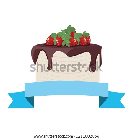 sweet cake celebration birthday ribbon