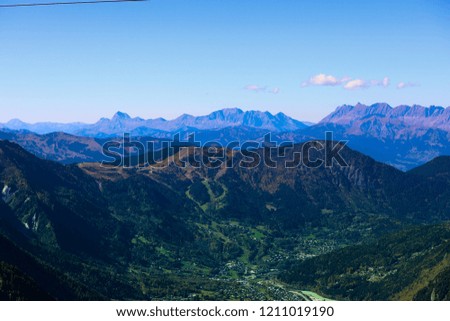 Scenic view of mountains at Mont Blanc, Chamonix