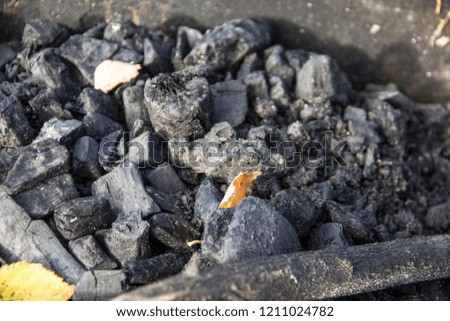 Extinct coals close up