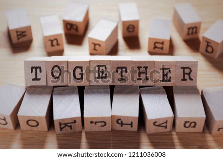 Together Word In Wooden Cube
