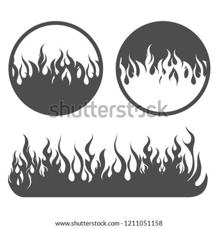 Fire Black Flat Icons