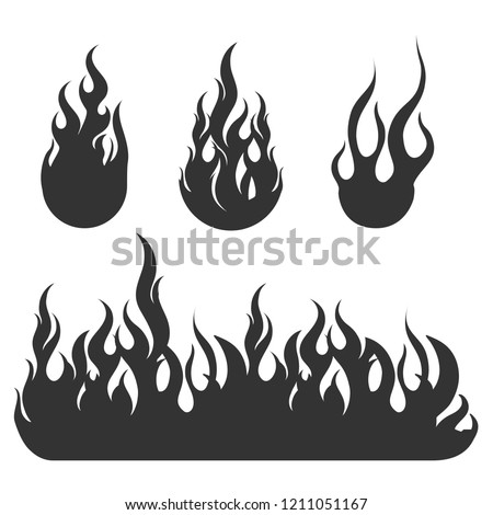 Fire Black Flat Icons