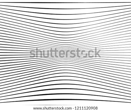 Black and white Line halftone pattern with gradient effect. Horizontal stripes. Parallel straight monochrome pattern Template for backgrounds and stylized textures. Vector illustration