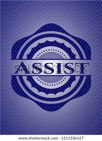 Assist emblem with jean high quality background