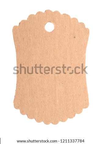 a blank tag of cardboard