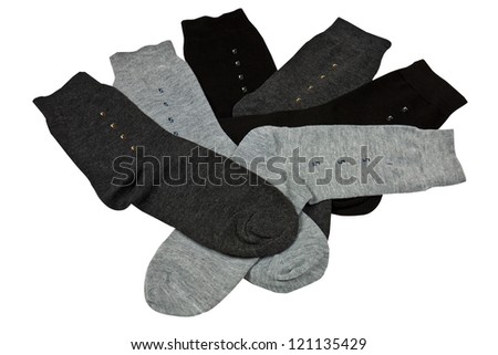 Colorful knitted mens socks isolated with clipping path