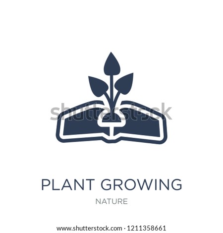 plant growing on book icon. Trendy flat vector plant growing on book icon on white background from nature collection, vector illustration can be use for web and mobile, eps10
