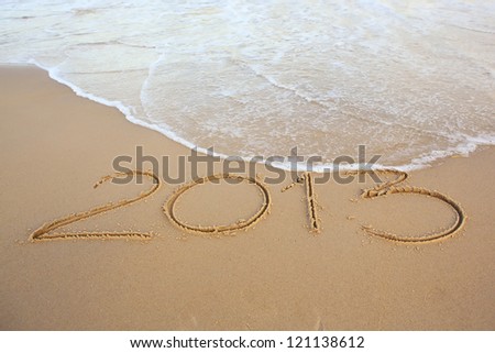 2013 year on the beach Royalty-Free Stock Photo #121138612