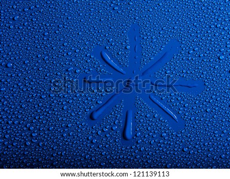 star between blue water drops