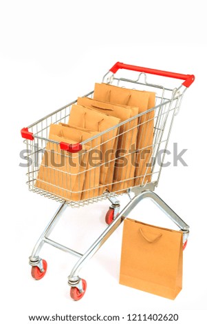 Shopping cart in white background