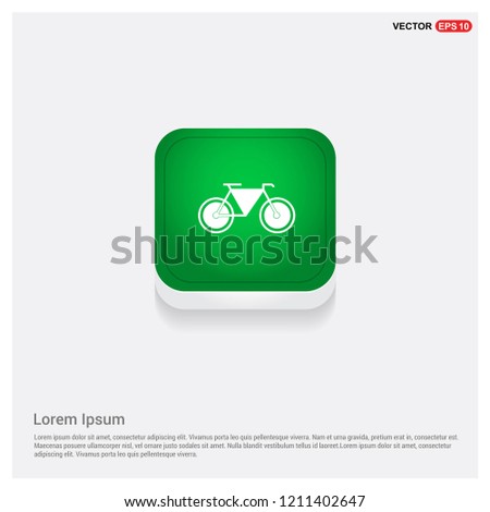 Retro bike icon. Green Web Button - Free vector icon