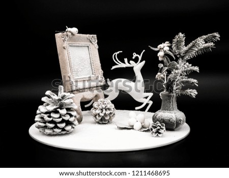 Merry Christmas. Christmas composition on a black background. still life.