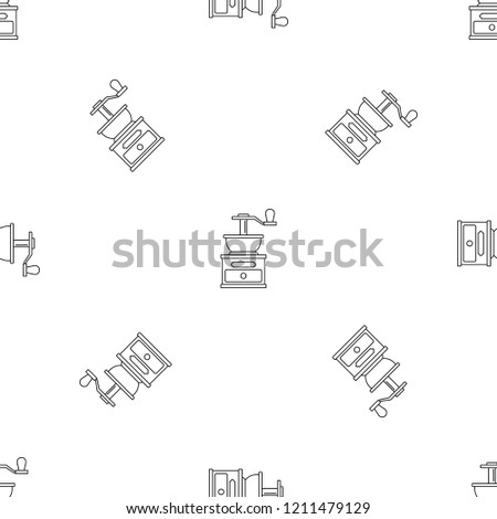 Coffee grinder pattern seamless vector repeat geometric for any web design