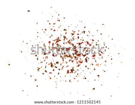 Spice of red pepper isolated on white background. Royalty-Free Stock Photo #1211502145