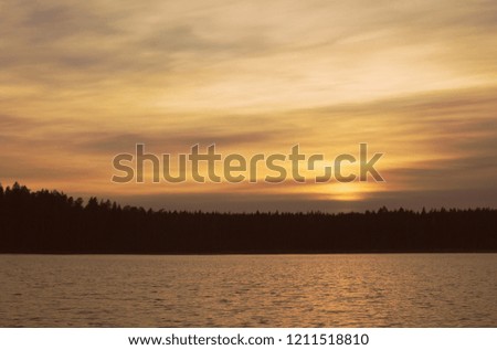 Autumn evening on the lake