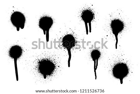 A set of stains with smears made by the spray. Highly detailed template for background or design. Vector illustration EPS 10