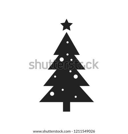 Christmas Tree Icon. Vector Illustration.