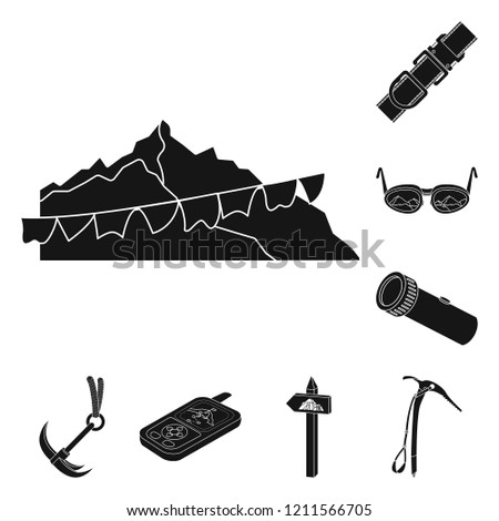 Isolated object of mountaineering and peak logo. Set of mountaineering and camp vector icon for stock.