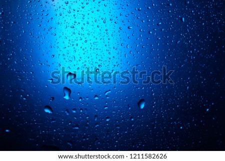 abstract water drop blue light spot background close up