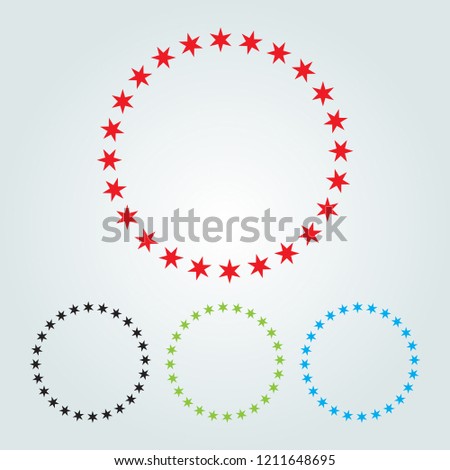 stars circle ornamnent for background frame logo 