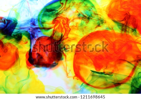 Colorful Food dye in water