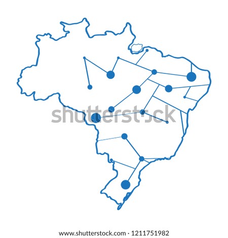 Isolated map of Brazil. Vector illustration design