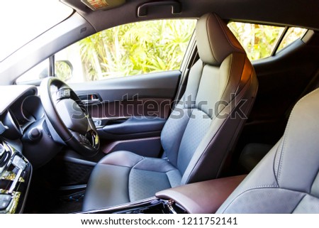 Beautiful leather interior of the modern car