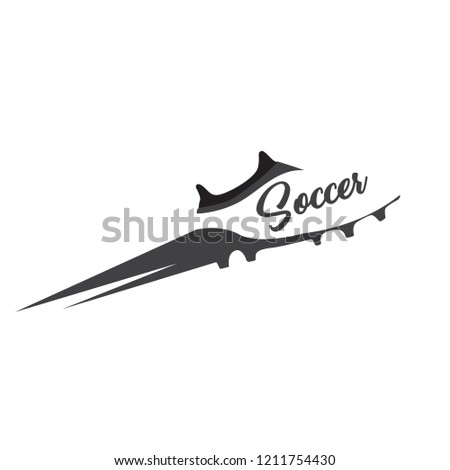 Soccer shoe with text. Vector illustration design
