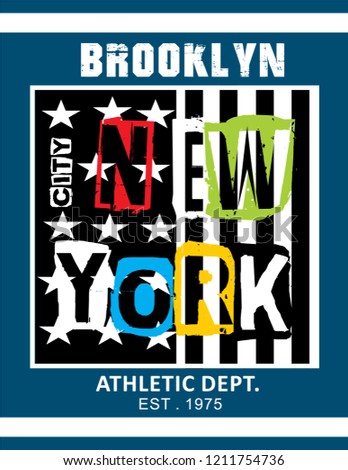 new york city slogan tee graphic typography for print t shirt illustration, stock vector, art, style