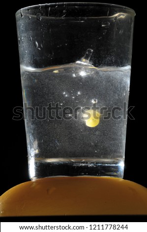 glass of water with ice and lemon, digital photo picture as a background