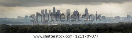 Cloudy Days view of Atlanta Skyline as seen from Buckhead High Rise.