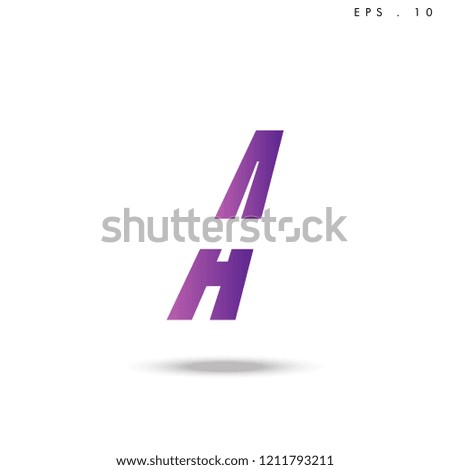 Creative unique elegant geometric, minimal fashion brand , purple gradient   color, A  initial based letter icon logo.