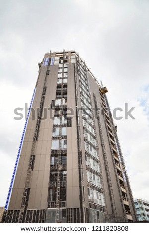 Picture of a modern  building in Bucharest, capital of Romania
