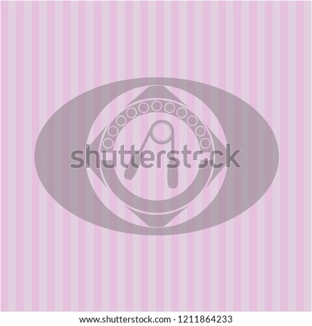 hand gripper icon inside retro pink emblem